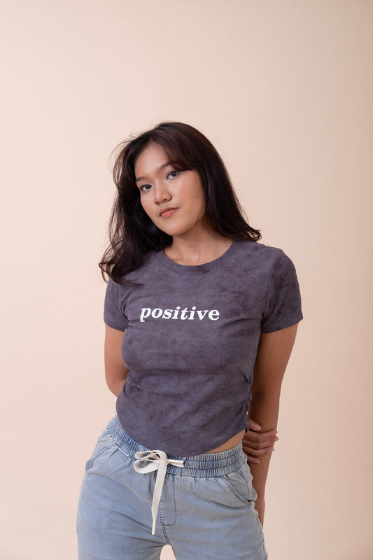 RUCHED GREY CROP TOP