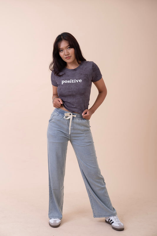 RUCHED GREY CROP TOP