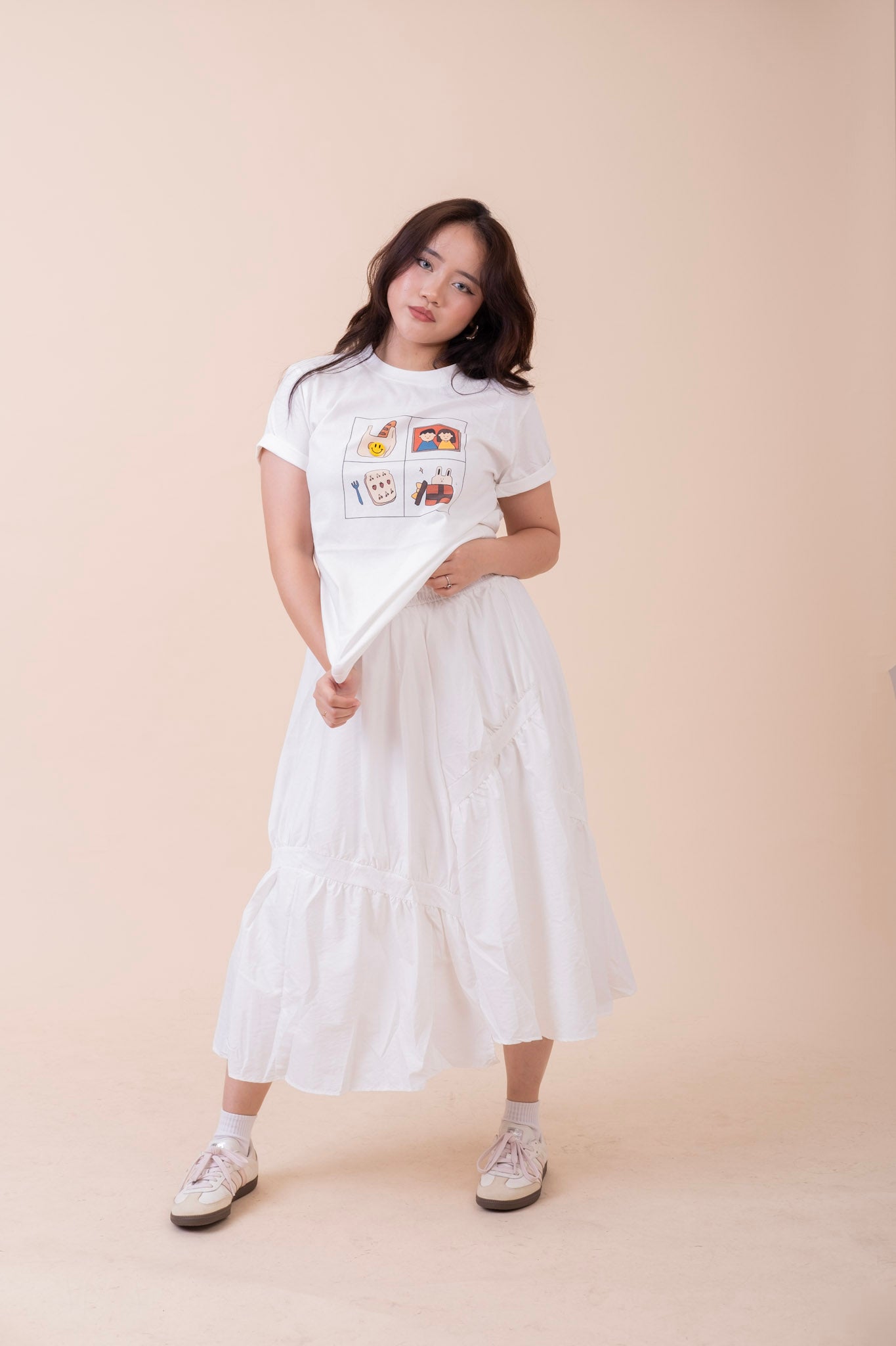 ROUND NECK WHITE T-SHIRT (Relaxed Fit)