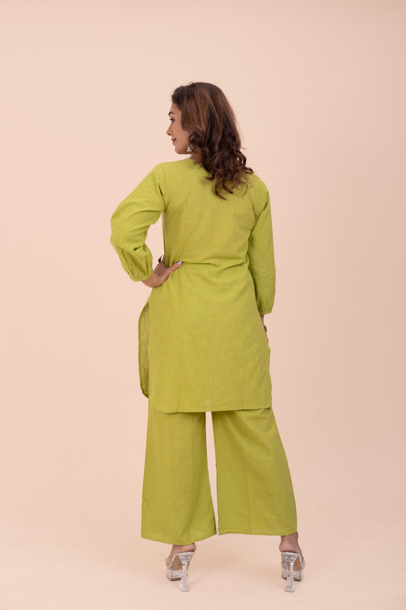 Green Cotton Kurta Set