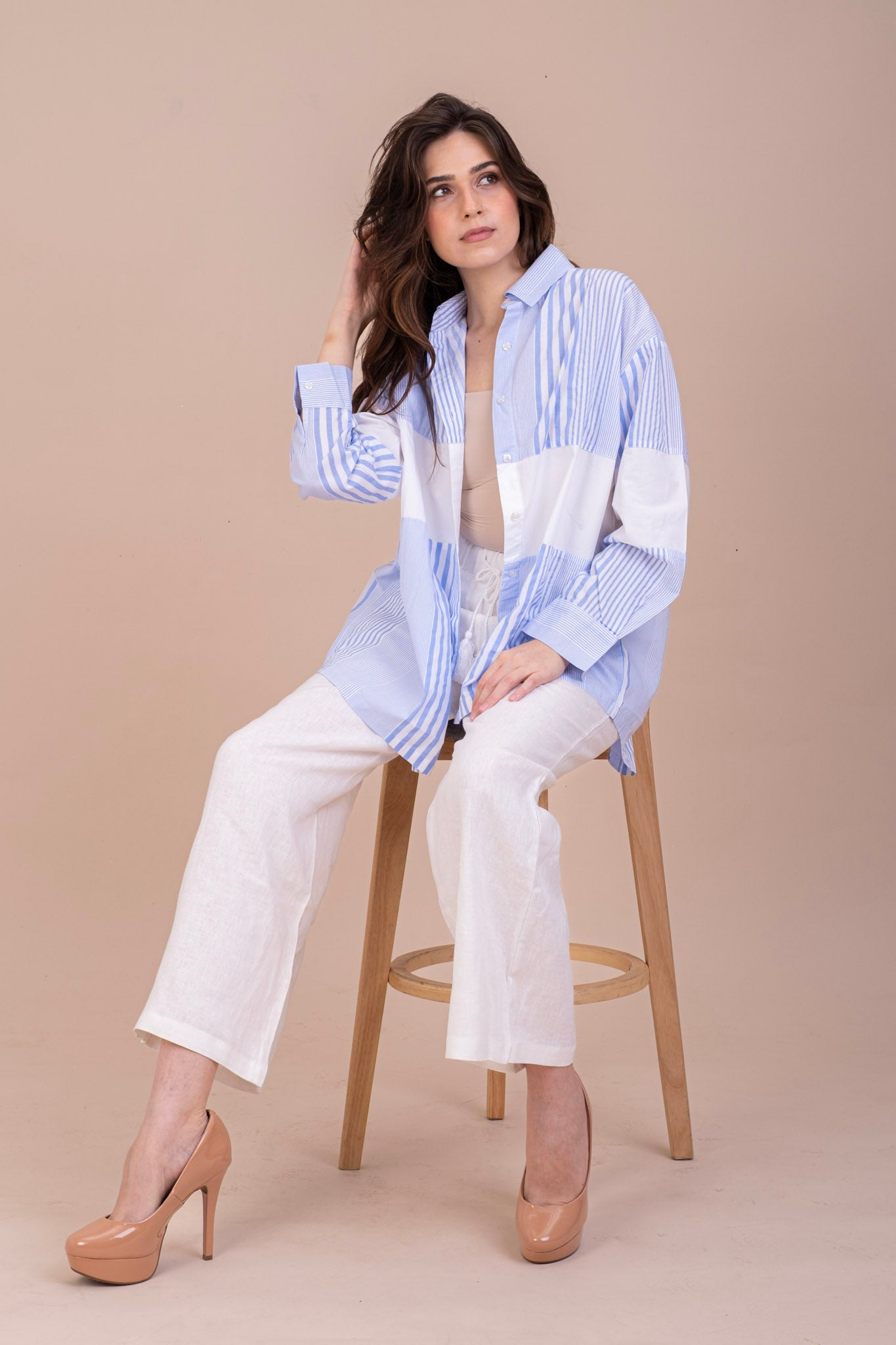 ASYMMETRIC BUTTON-UP SHIRT