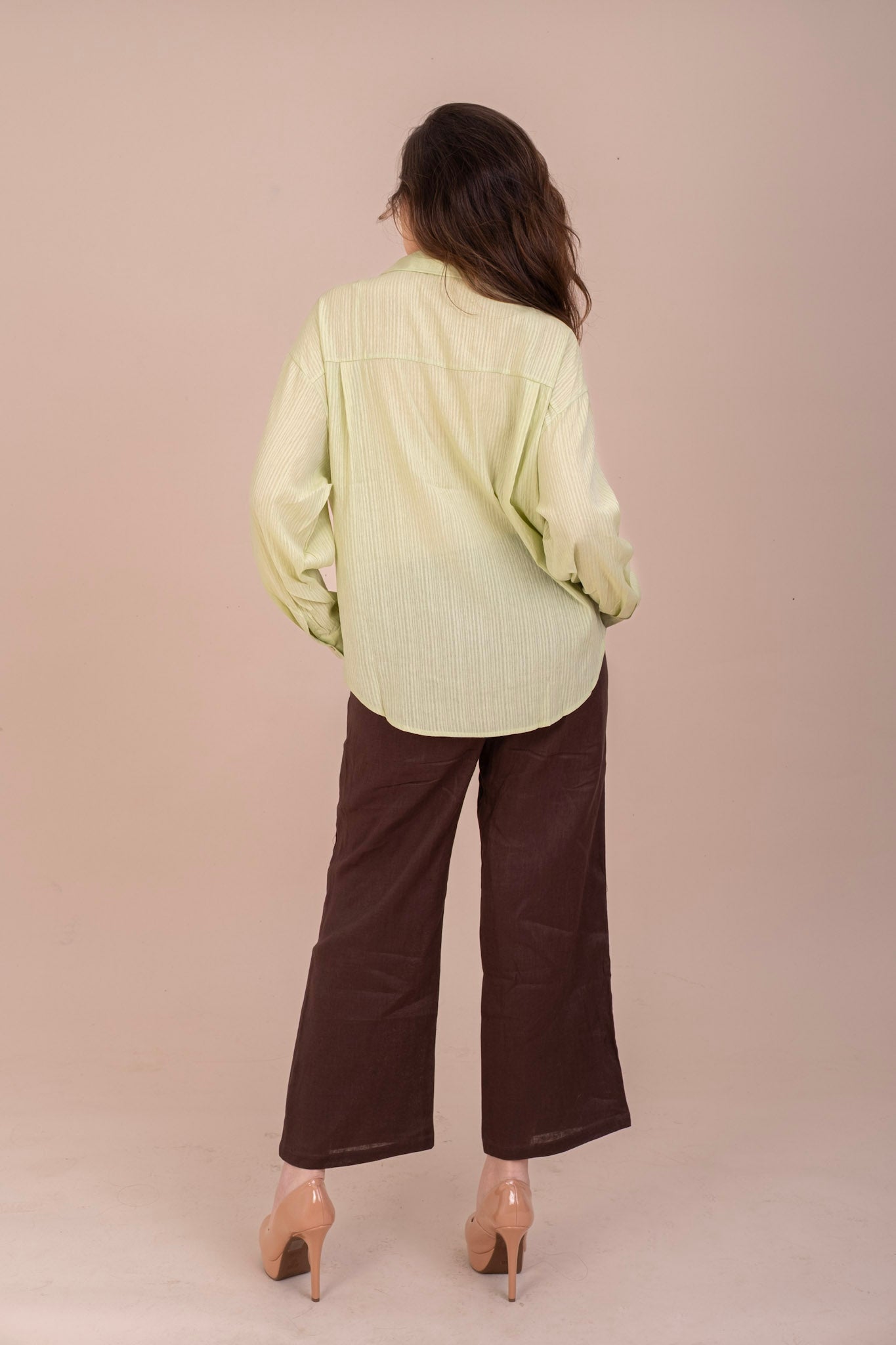 PASTEL KIWI GREEN OVERSIZED BUTTON-UP SHIRT