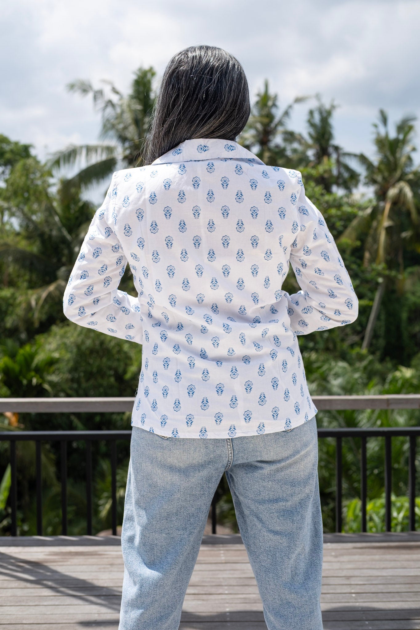 WHITE PRINTED SUMMER BLAZER
