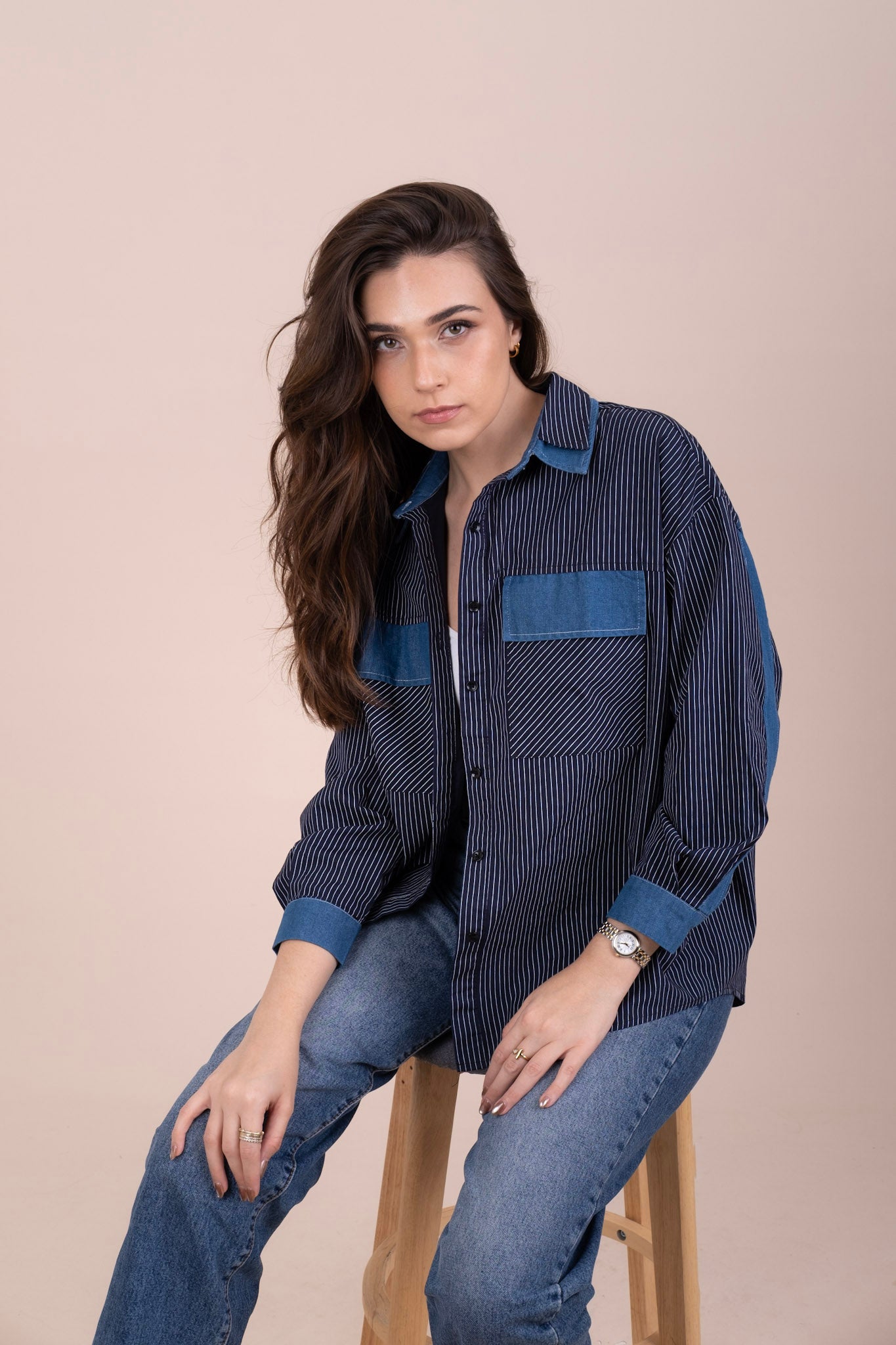 DENIM SHIFT - BUTTON-UP SHIRT