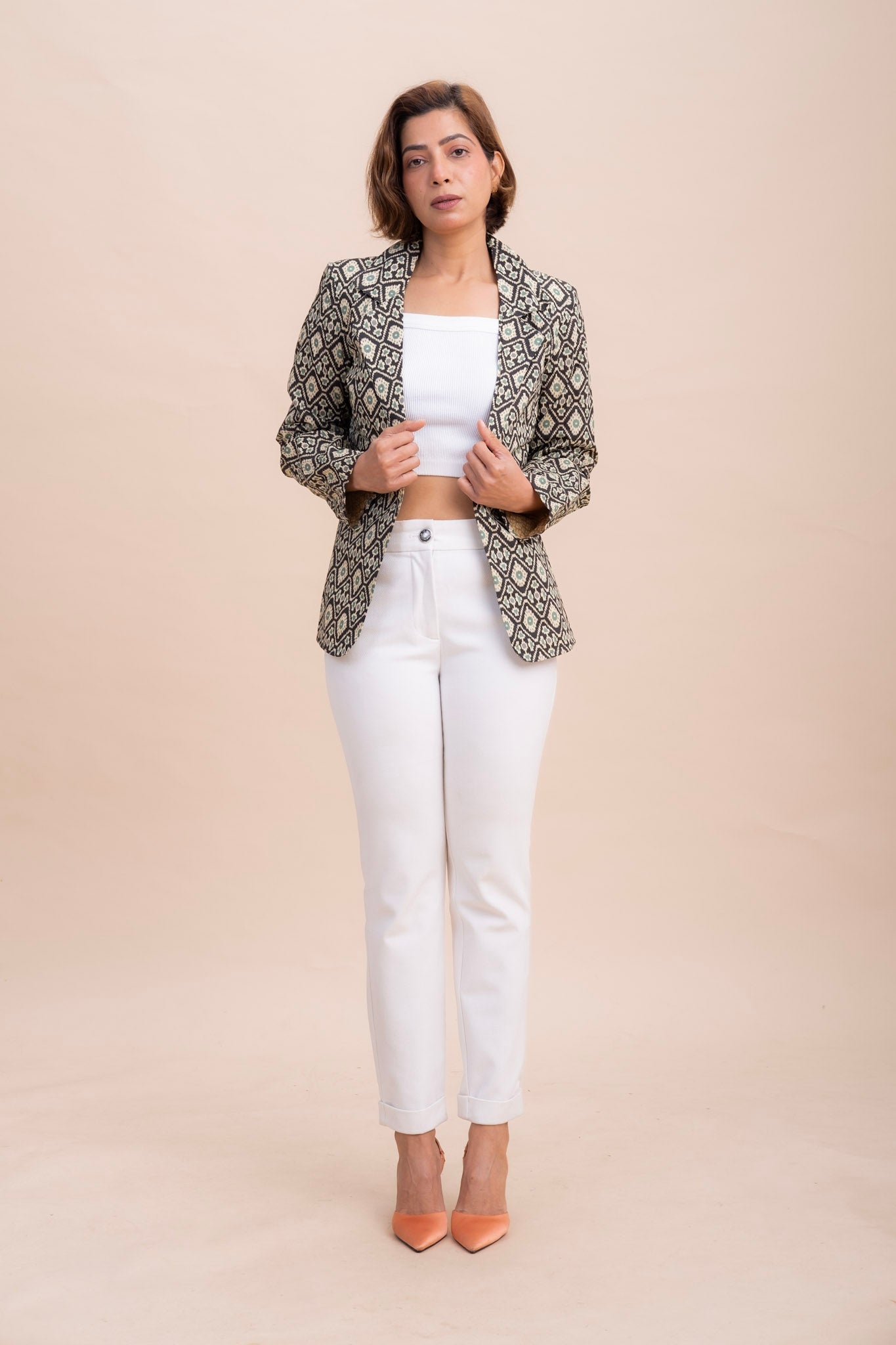BLOCK PRINTED BLAZER JACKET