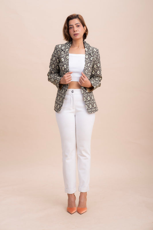 BLOCK PRINTED BLAZER JACKET