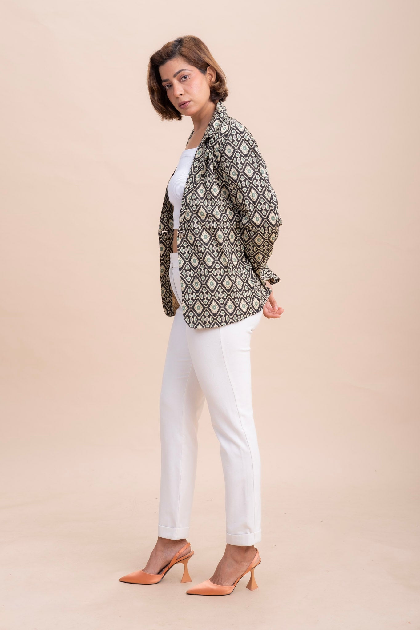 BLOCK PRINTED BLAZER JACKET