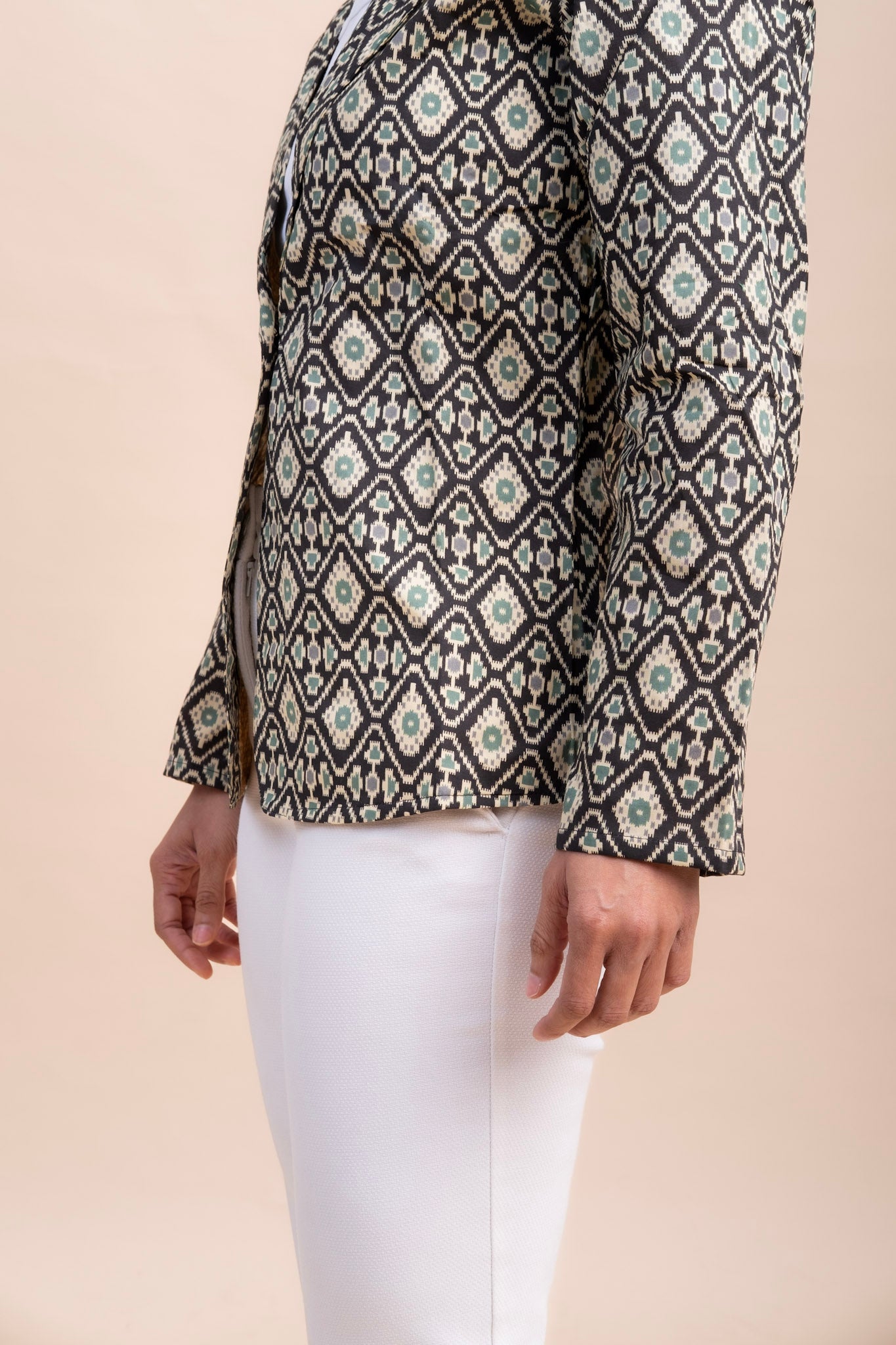 BLOCK PRINTED BLAZER JACKET