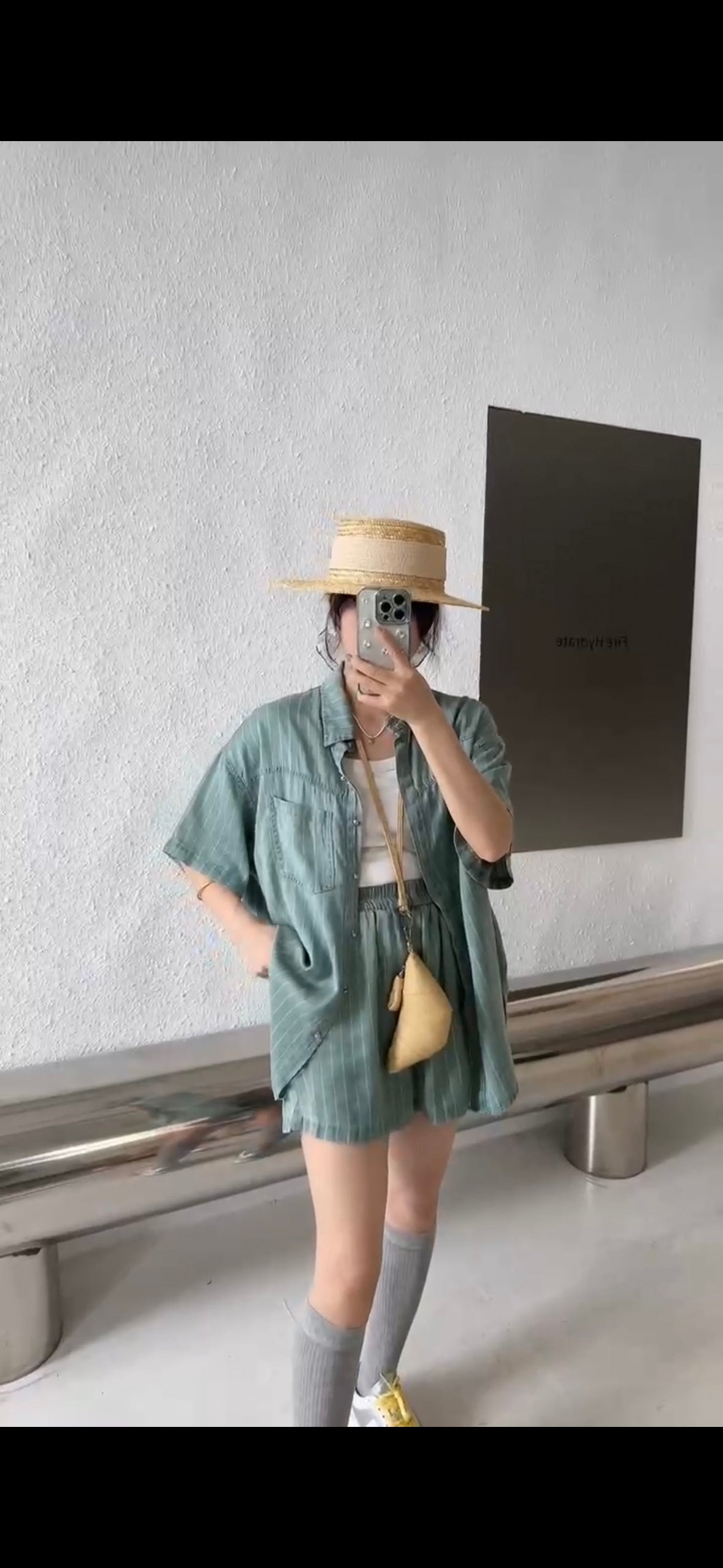 OVERSIZED COORD SET - DENIM SHIRT AND SHORTS