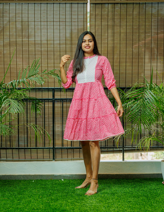 PINK LEHRIYA DRESS