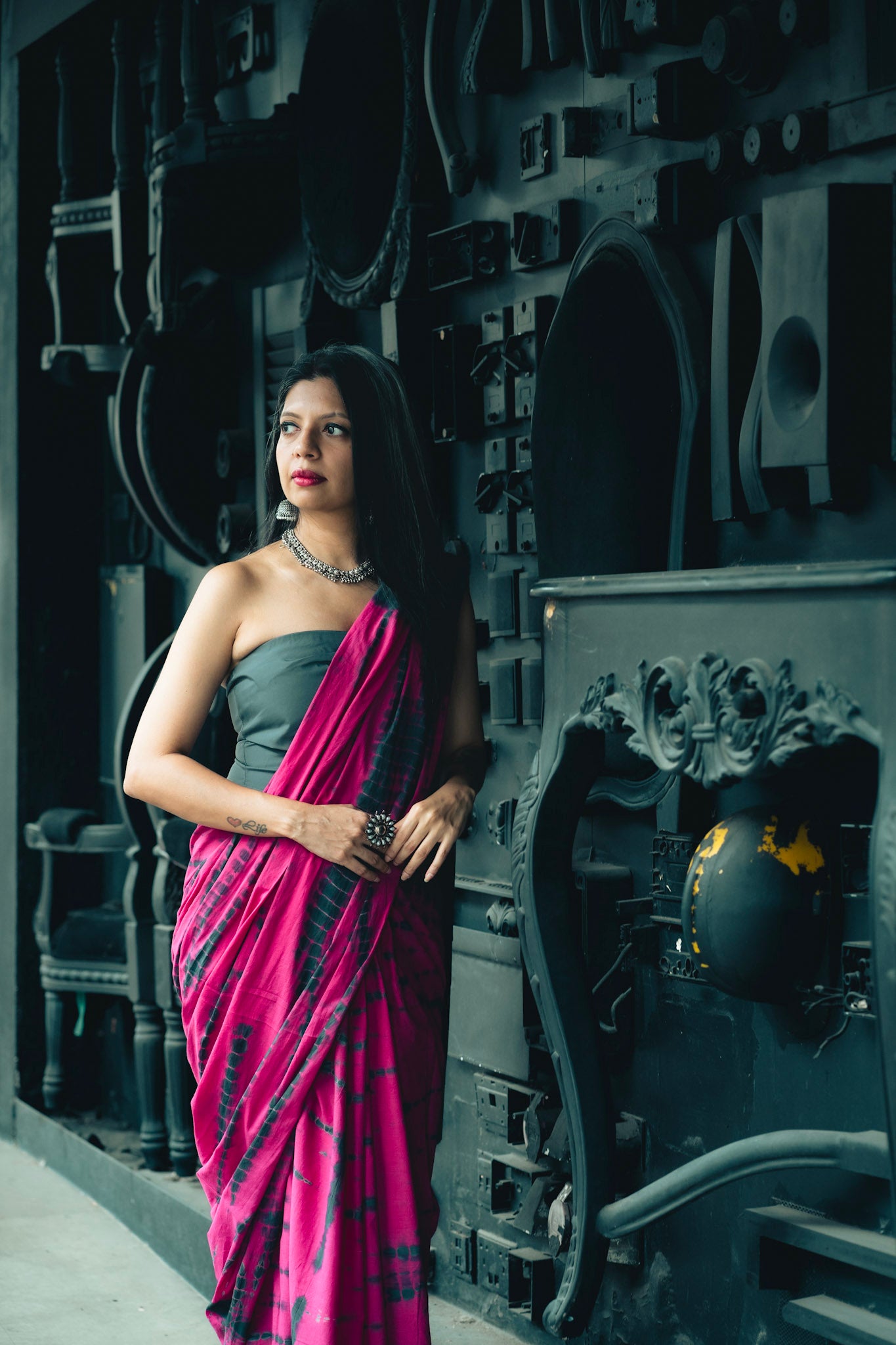 PINK TIE DYE COTTON SAREE