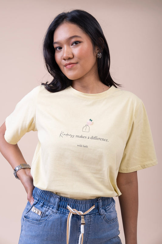 ROUND NECK PASTEL YELLOW T-SHIRT