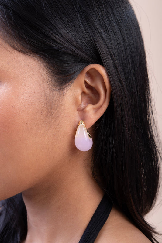 PINK TEAR DROP EARRINGS