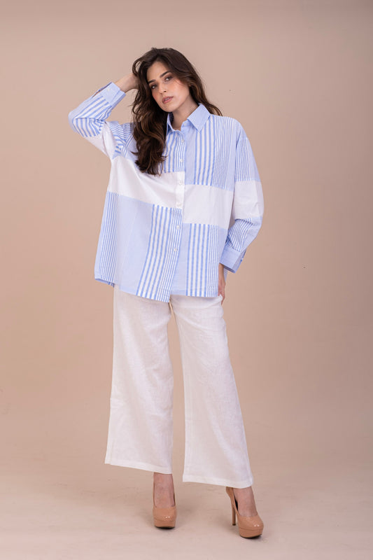 ASYMMETRIC BUTTON-UP SHIRT
