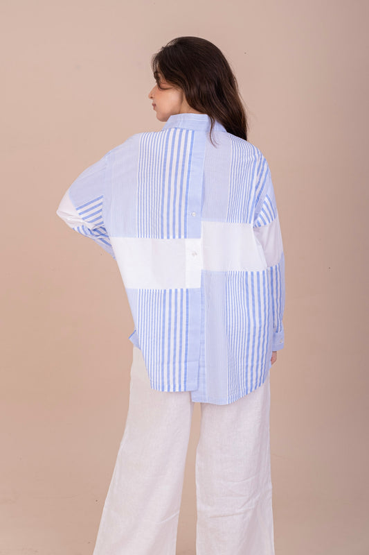 ASYMMETRIC BUTTON-UP SHIRT