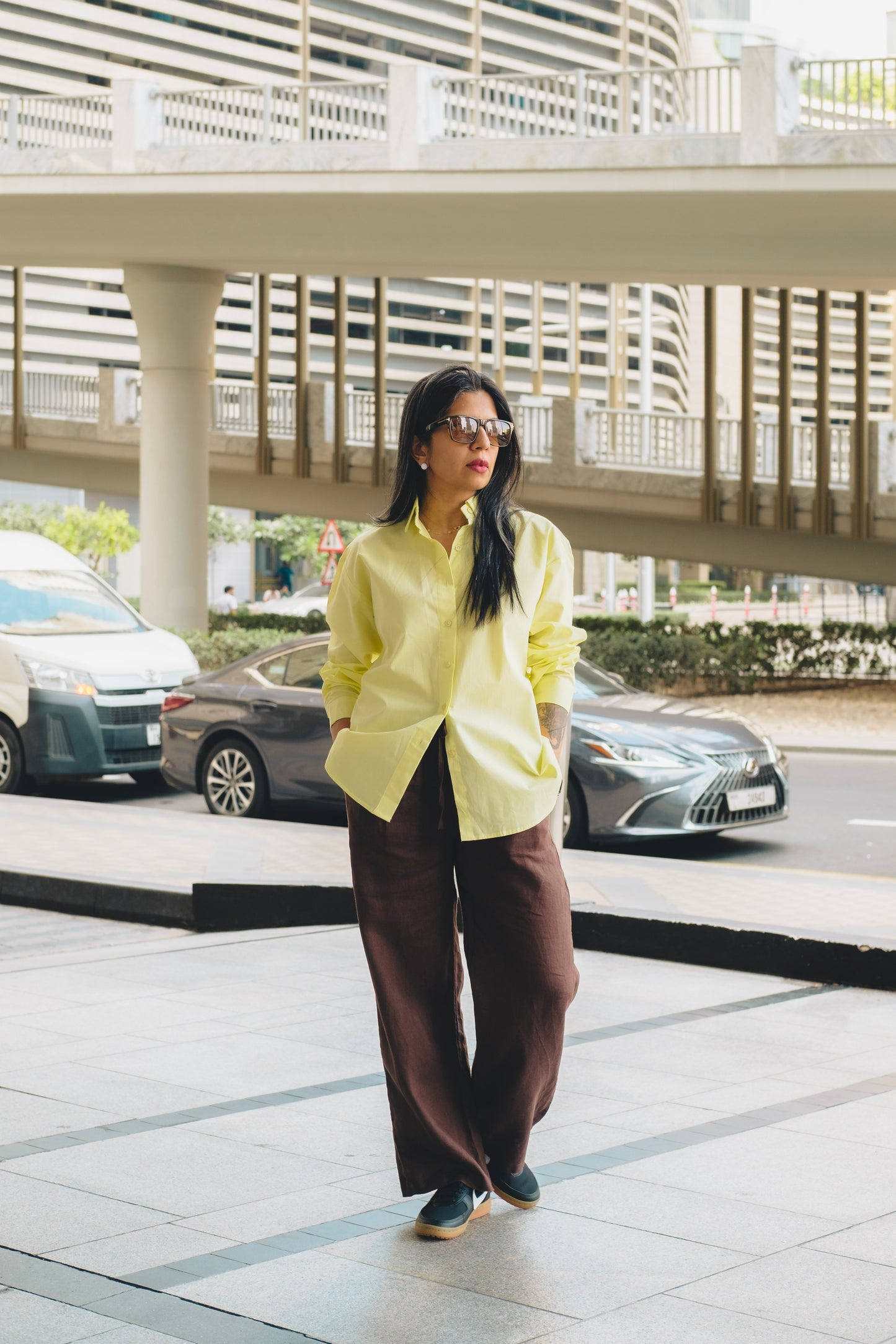 PASTEL YELLOW OVERSIZED PREMIUM COTTON SHIRT FOR WOMEN | Everyday Essential