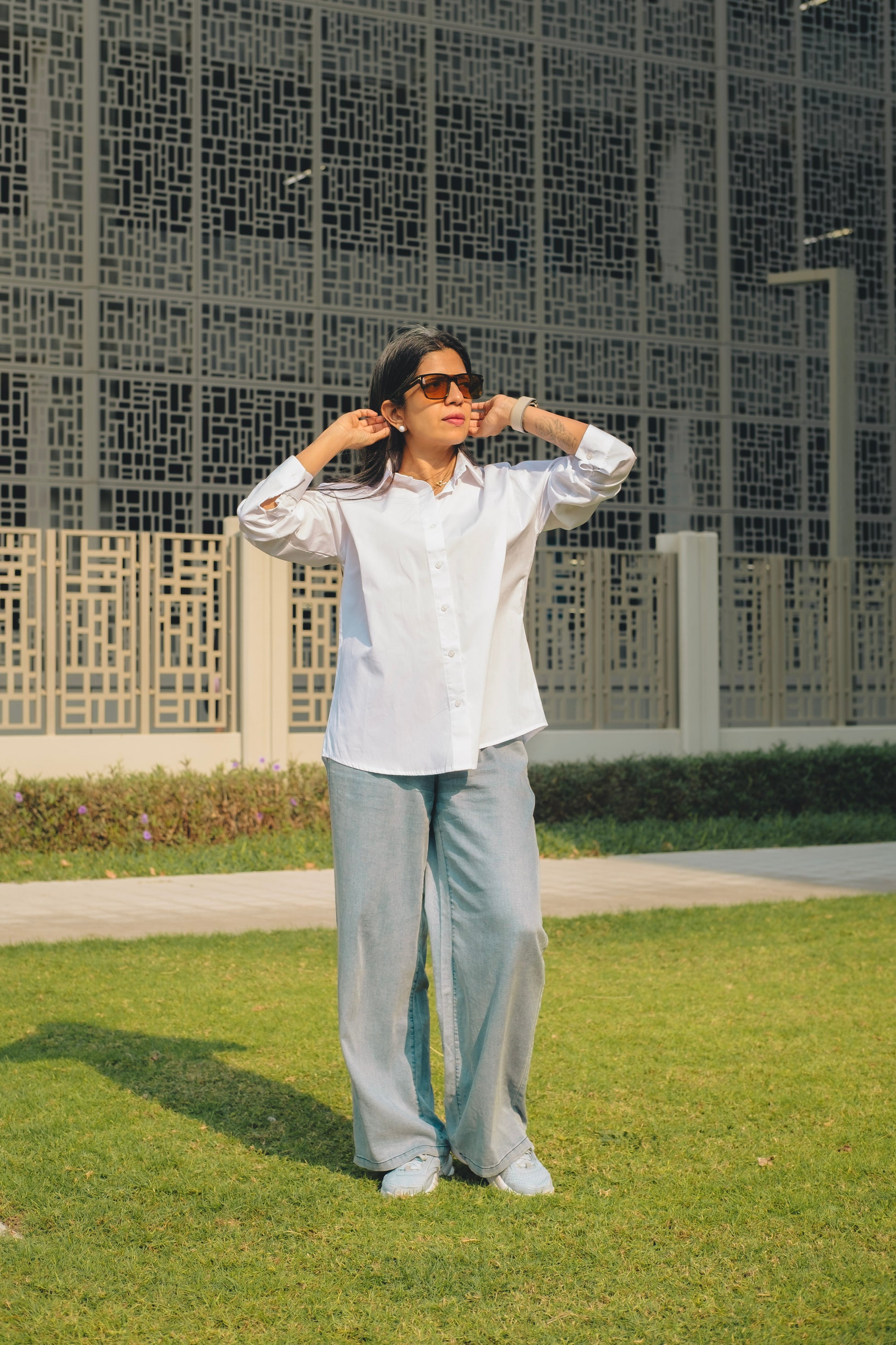 WHITE OVERSIZED PREMIUM COTTON SHIRT FOR WOMEN