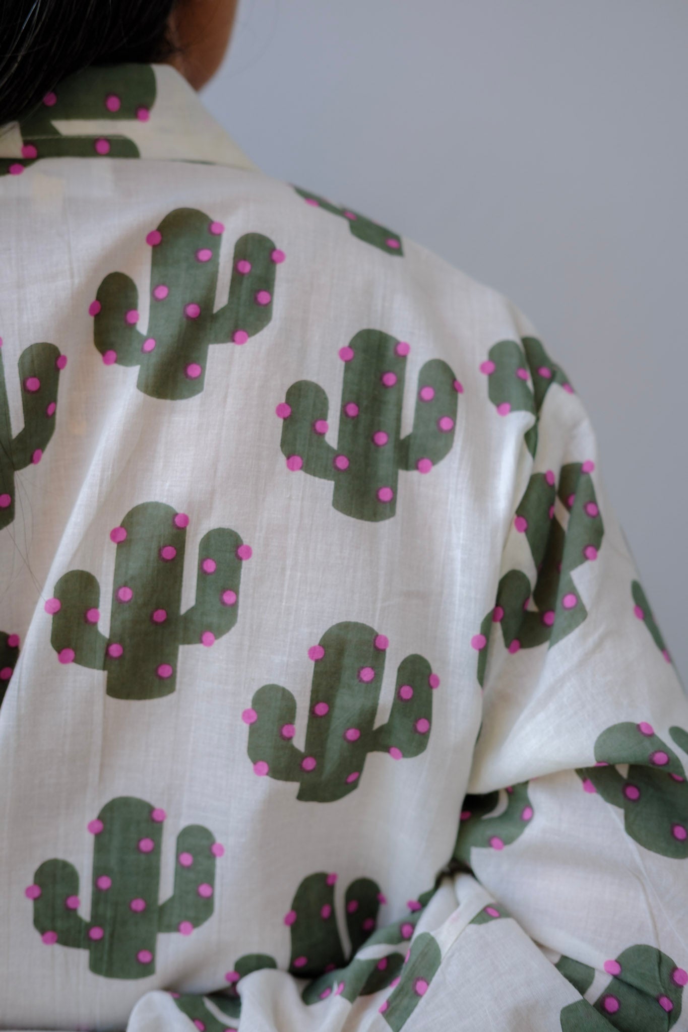 🌵 Sarah Cacti Cotton Mul Shirt - Summer Shirt for Women