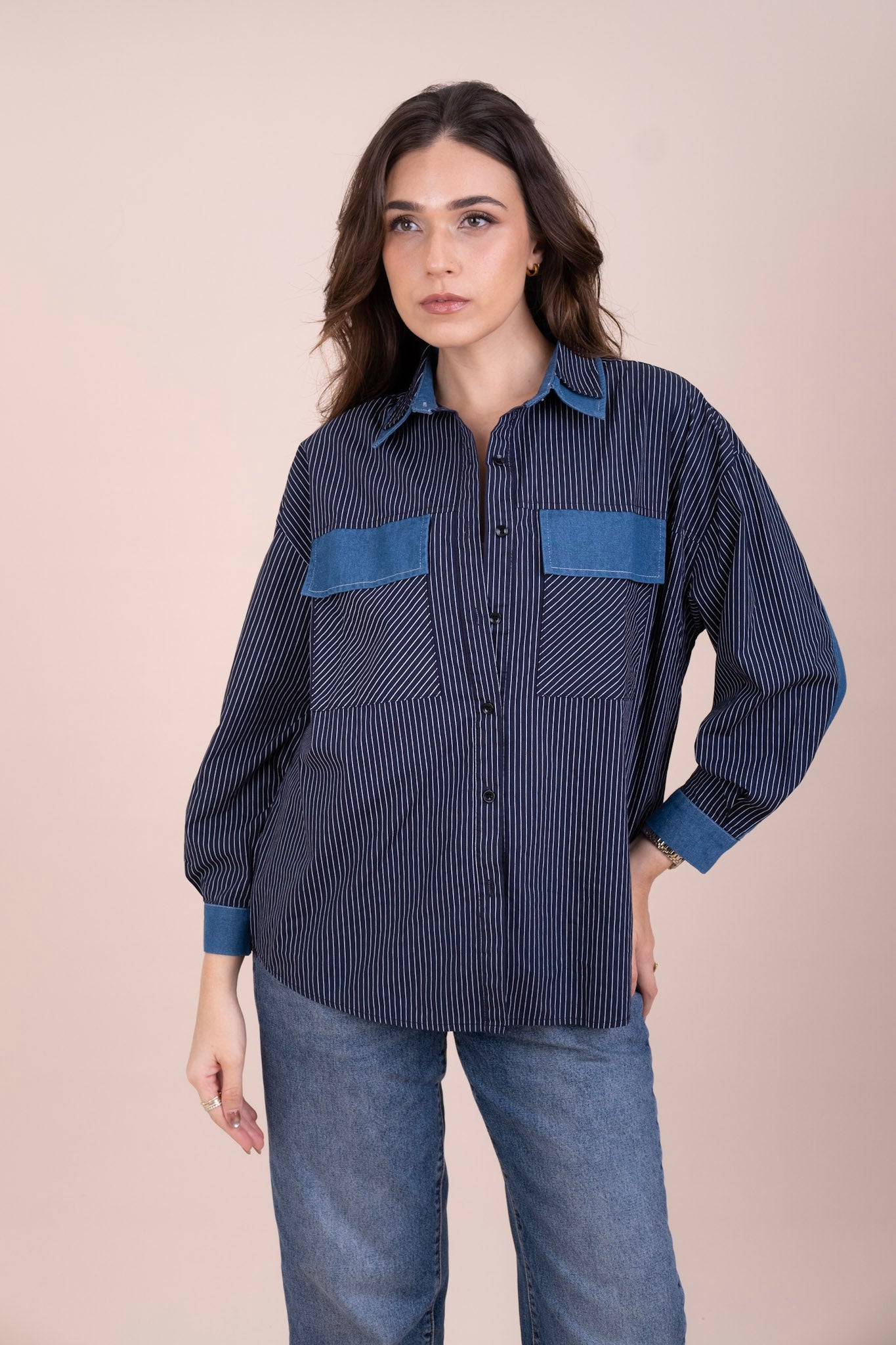 DENIM SHIFT - BUTTON-UP SHIRT