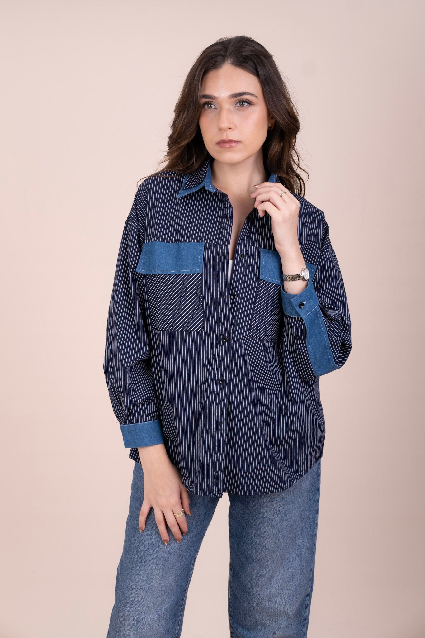 DENIM SHIFT - BUTTON-UP SHIRT