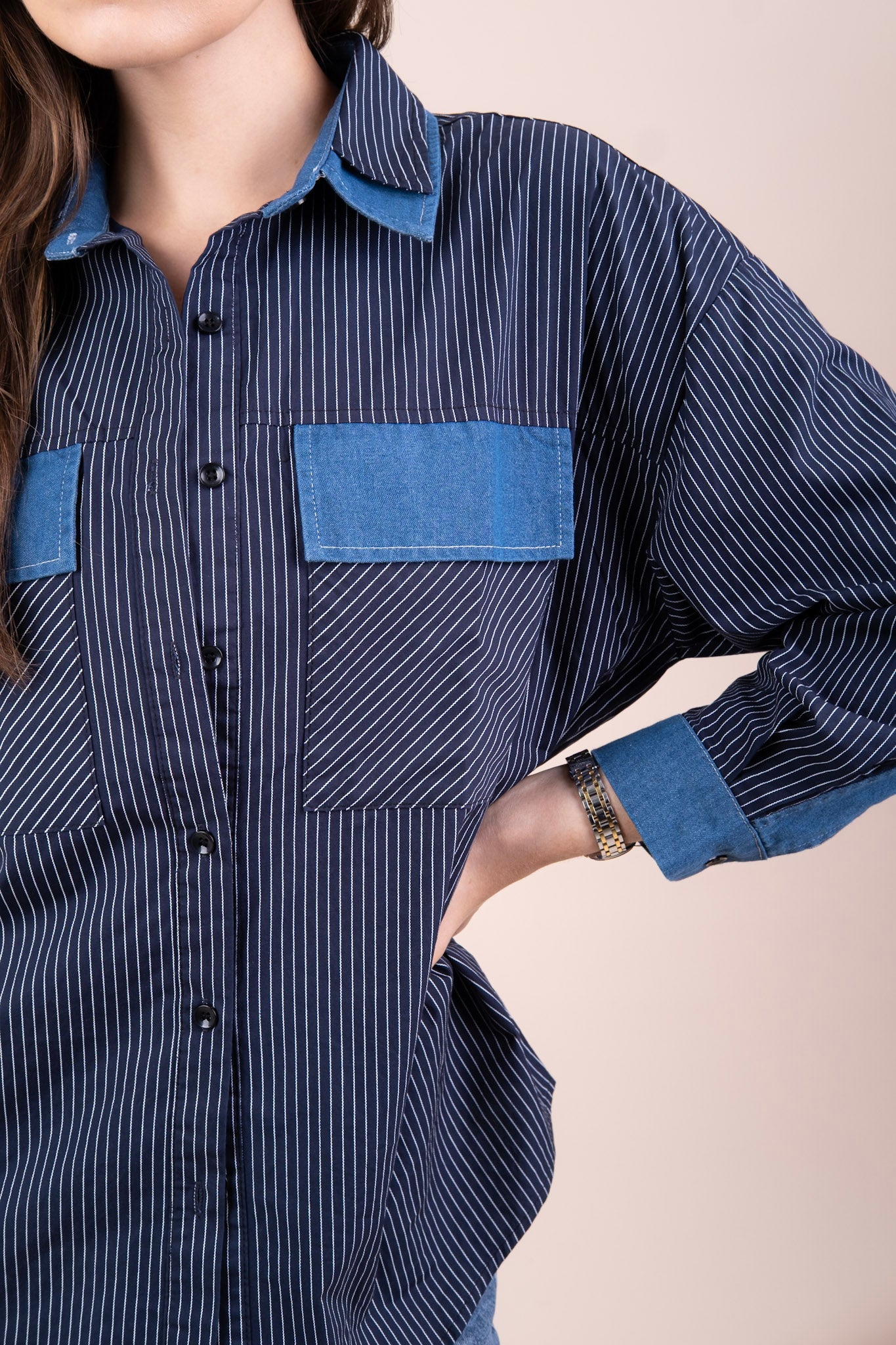 DENIM SHIFT - BUTTON-UP SHIRT