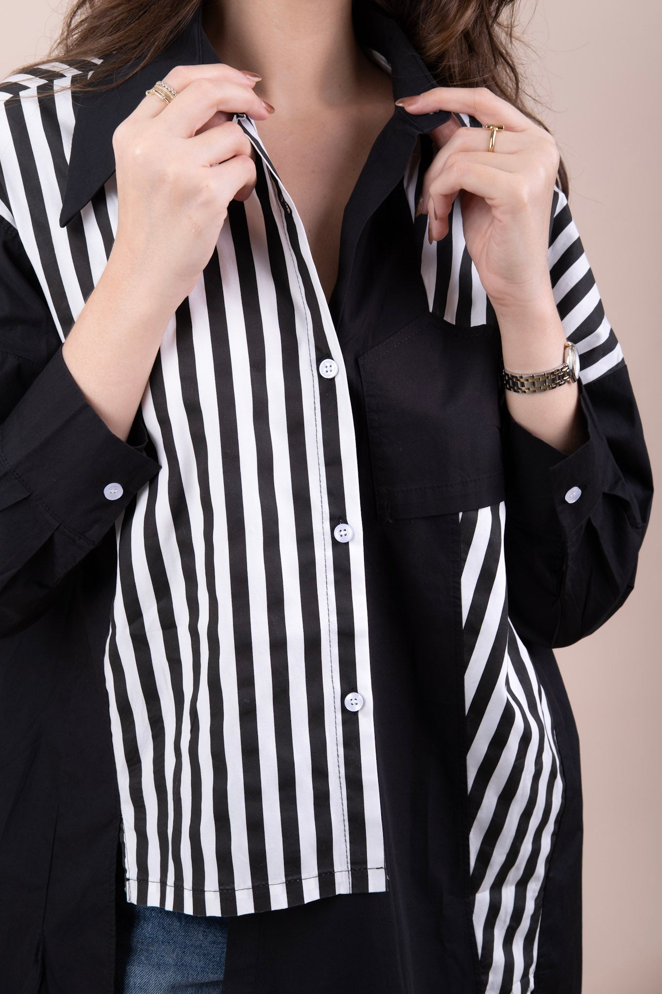 PENNY BLACK - ASYMMETRIC BUTTON-UP SHIRT