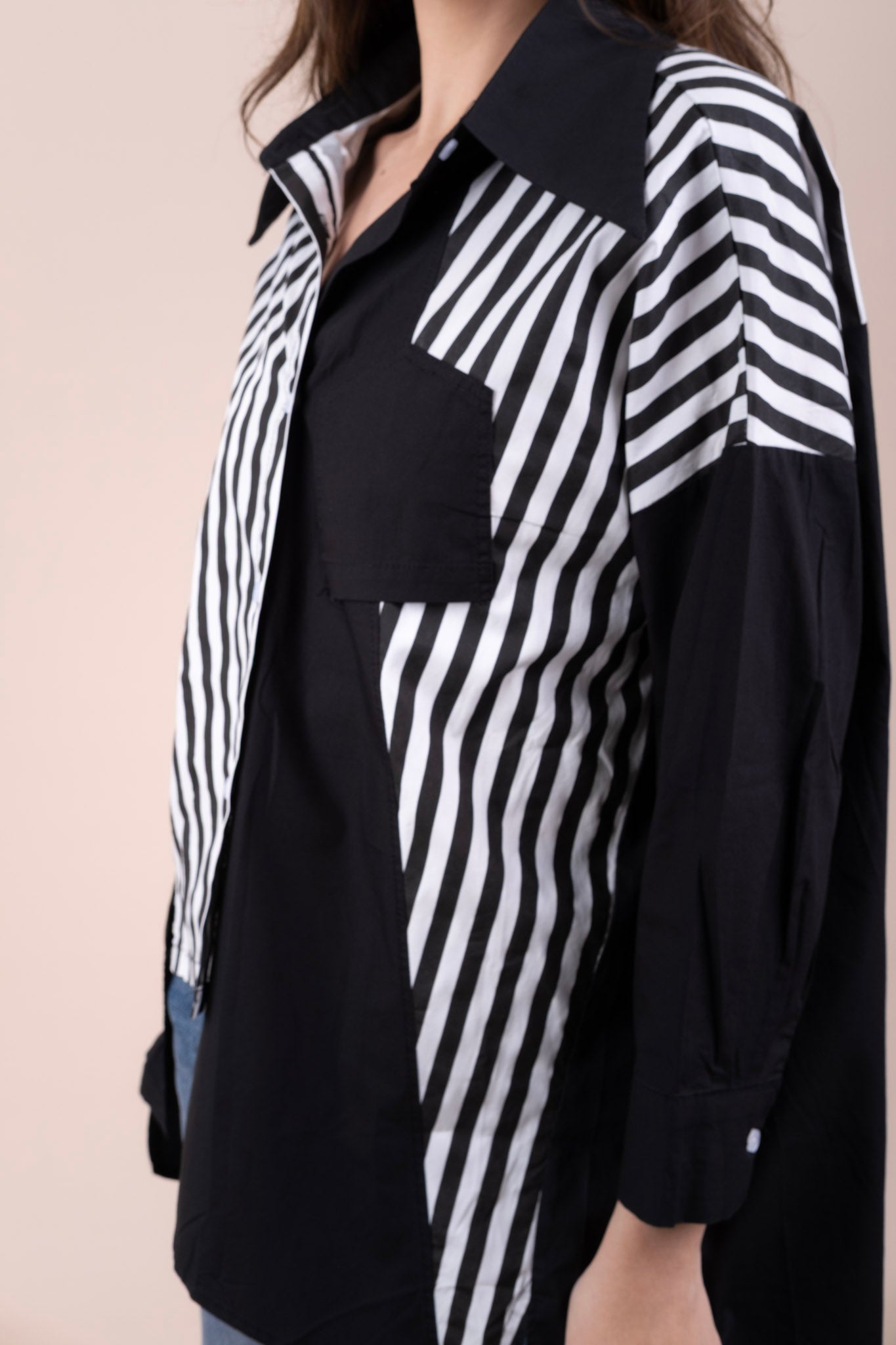 PENNY BLACK - ASYMMETRIC BUTTON-UP SHIRT