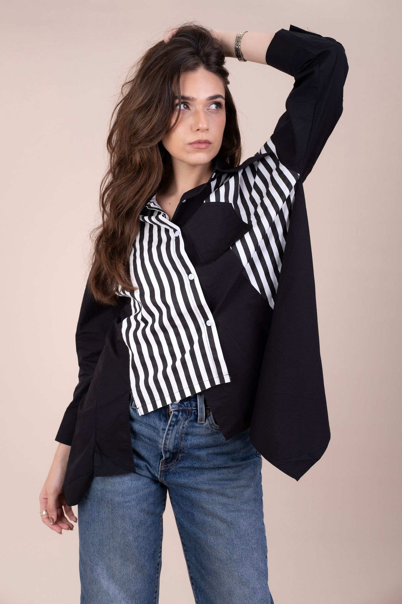 PENNY BLACK - ASYMMETRIC BUTTON-UP SHIRT