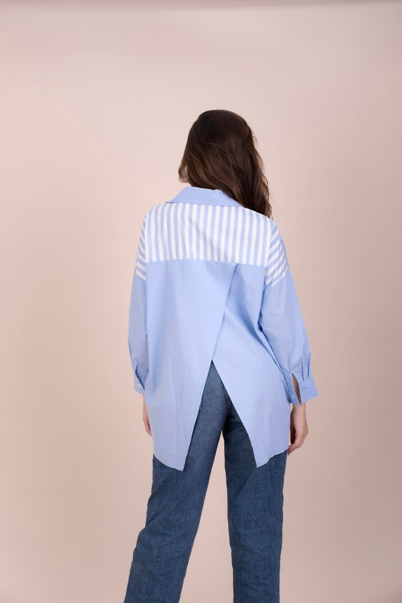 PENNY BLUE - ASYMMETRIC BUTTON-UP SHIRT