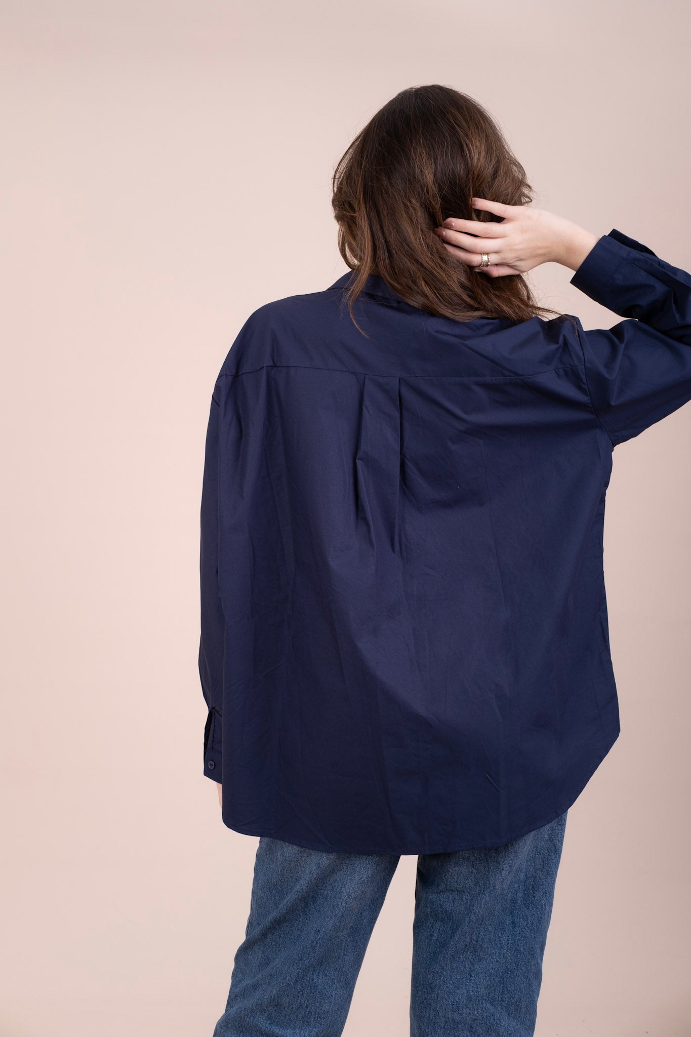 SAPPHIRE - BLUE SEQUIN LINEN SHIRT