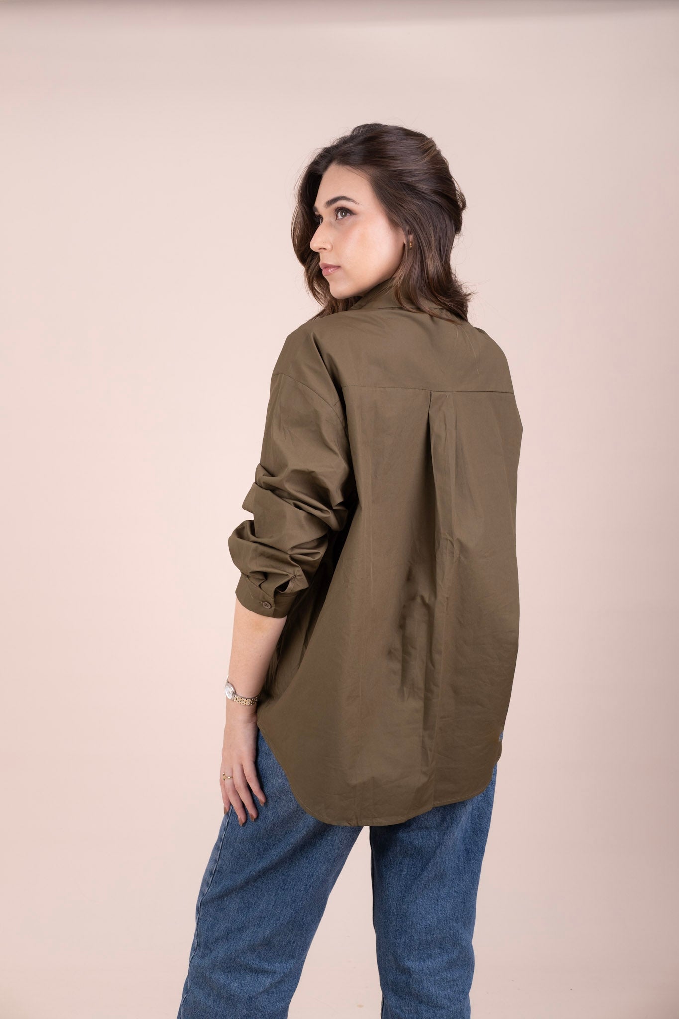 JUNIPER - OLIVE BEADED LINEN SHIRT