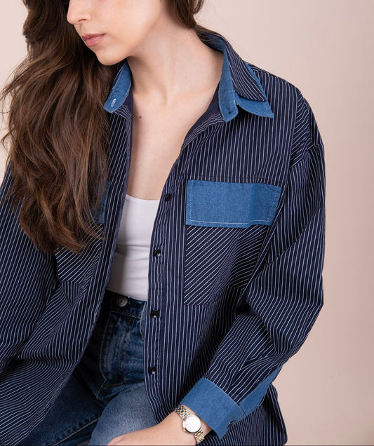 DENIM SHIFT - BUTTON-UP SHIRT