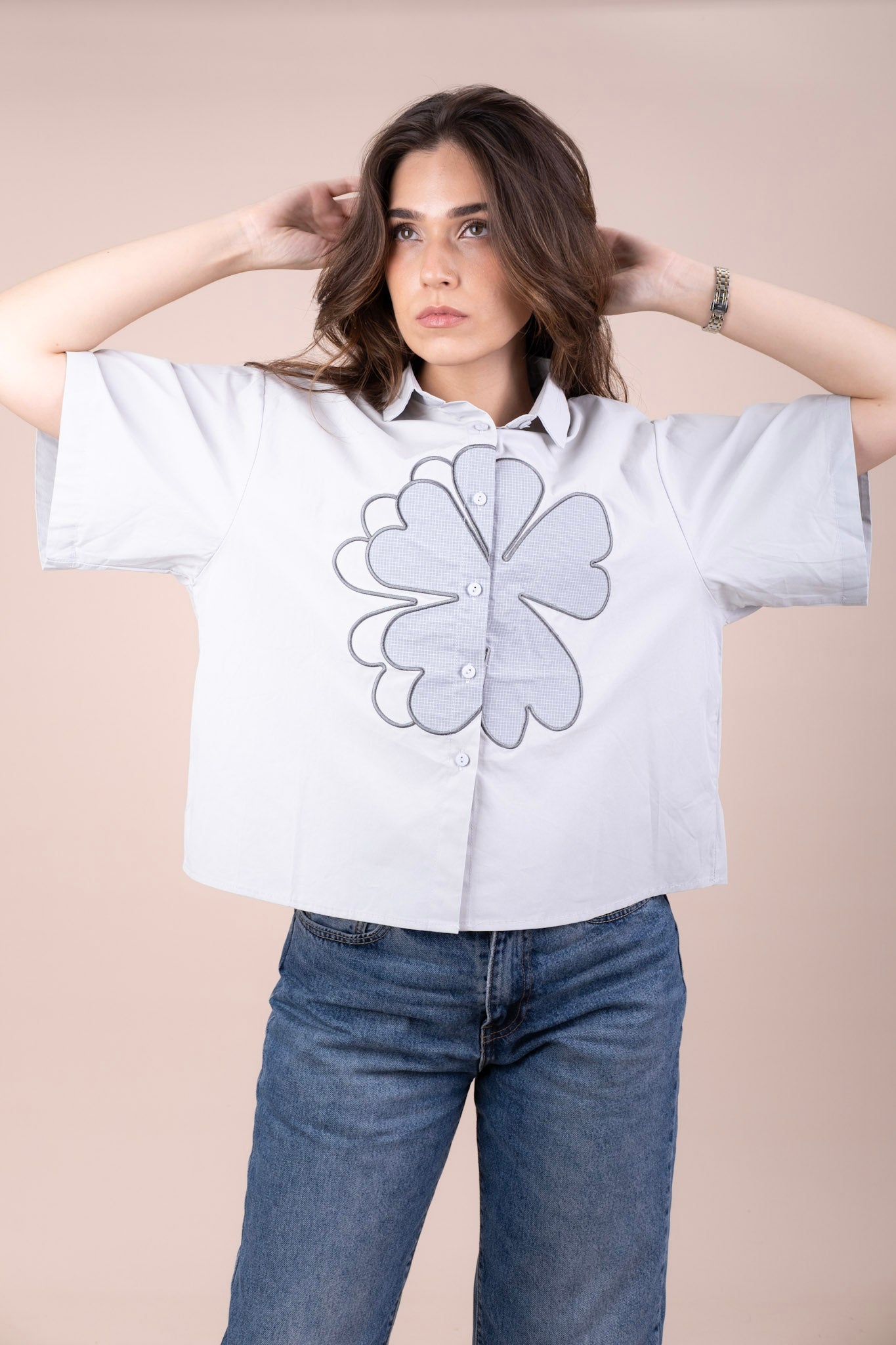 BOXY BLUE - Japanese-Style Oversized Half Sleeve Shirt