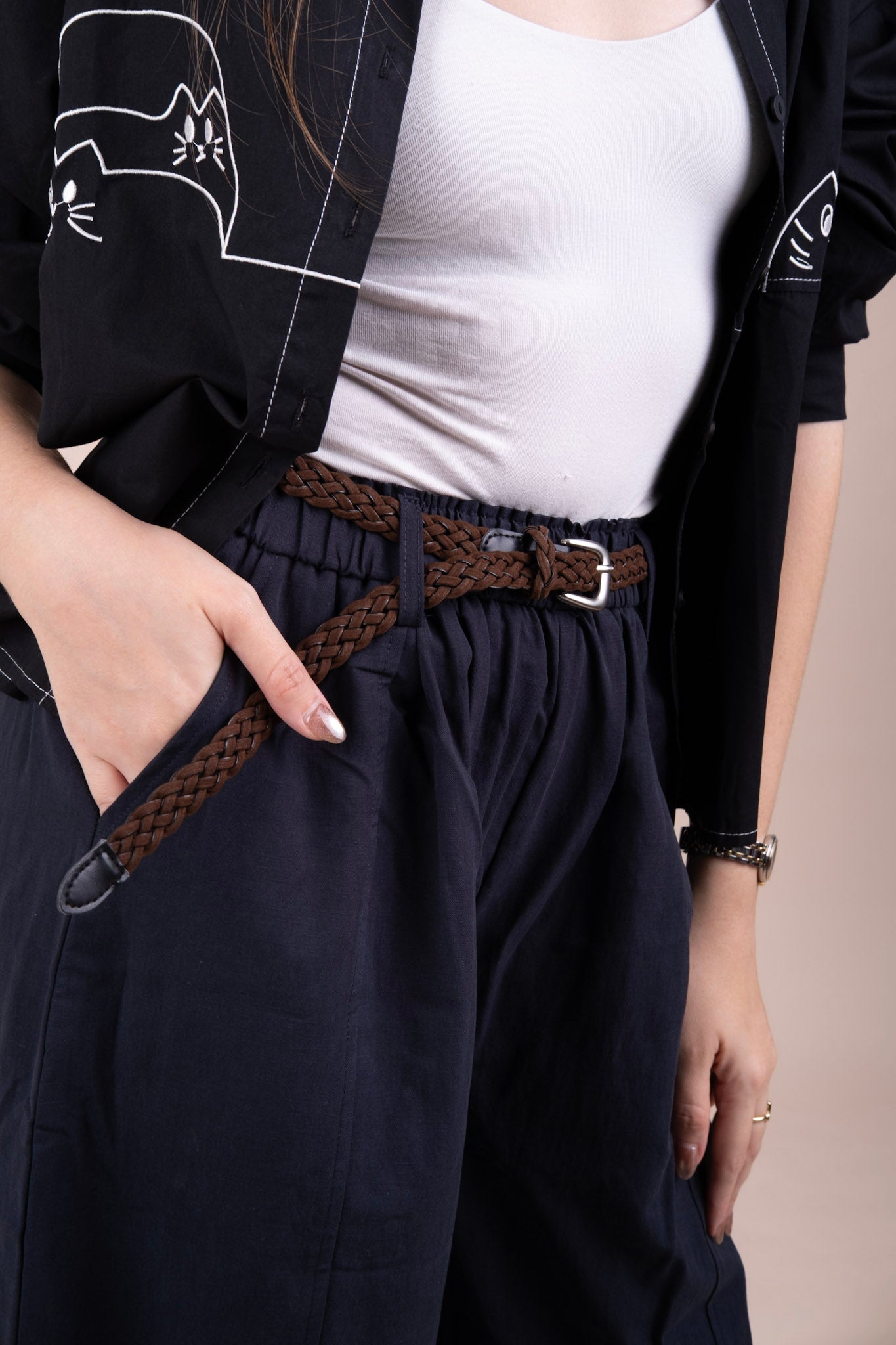 DEEP BLUE BARREL TROUSERS