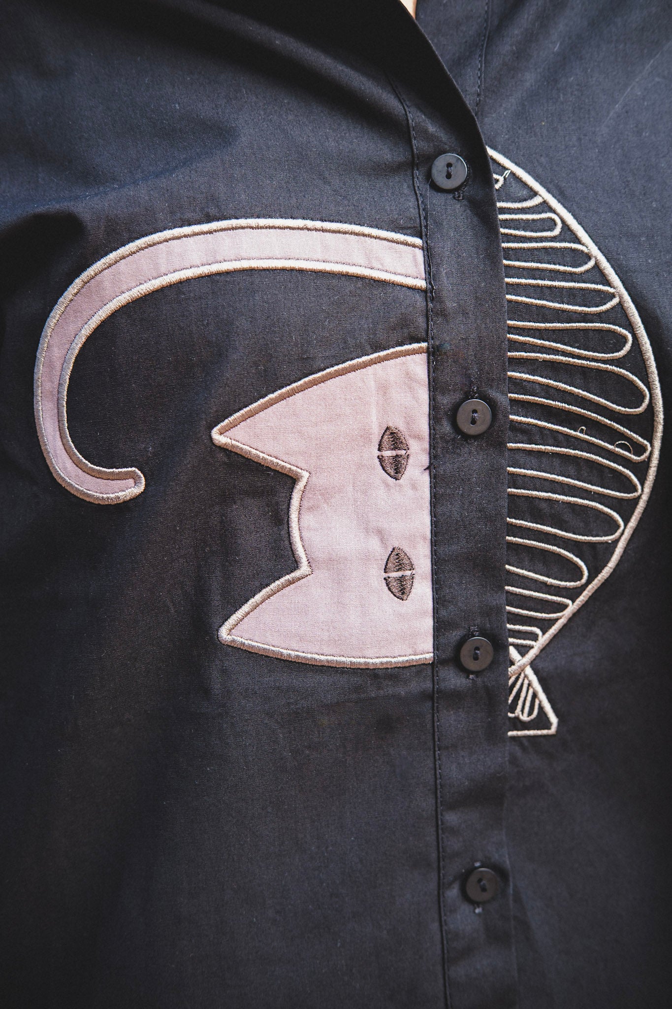 BOXY BLACK - Japanese-Style Oversized Half Sleeve Shirt