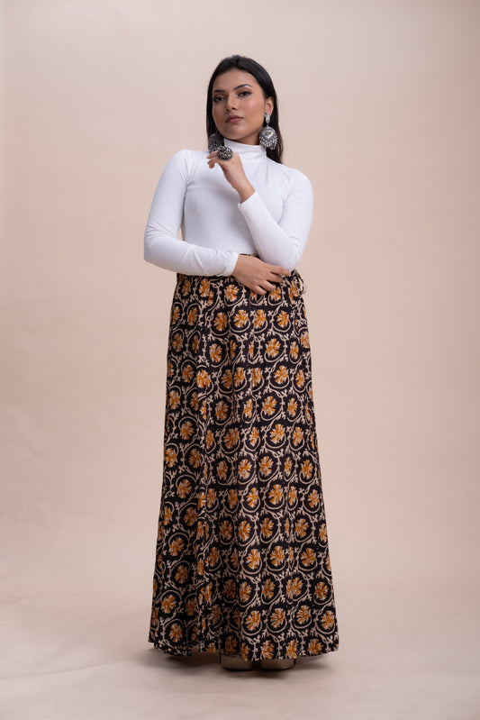 BAGRU PRINT COTTON MAXI SKIRT