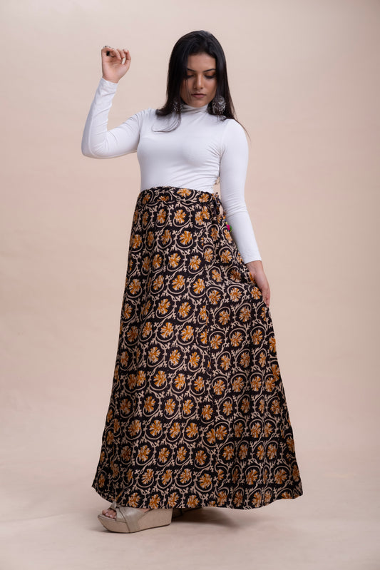 BAGRU PRINT COTTON MAXI SKIRT