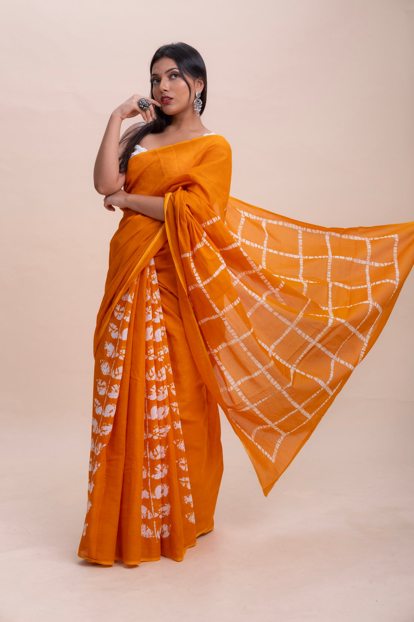 ORANGE HANDLOOM SAREE