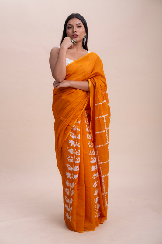 ORANGE HANDLOOM SAREE