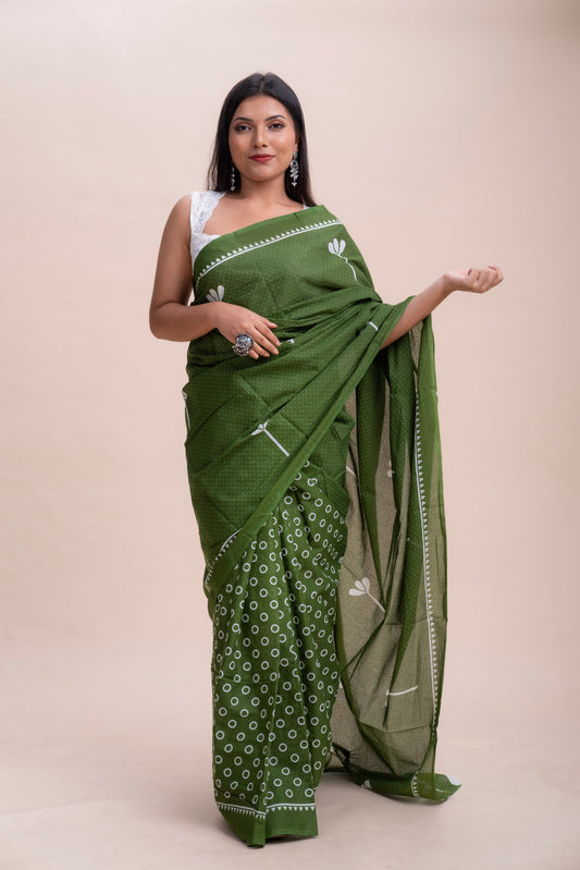 GREEN HANDLOOM SAREE