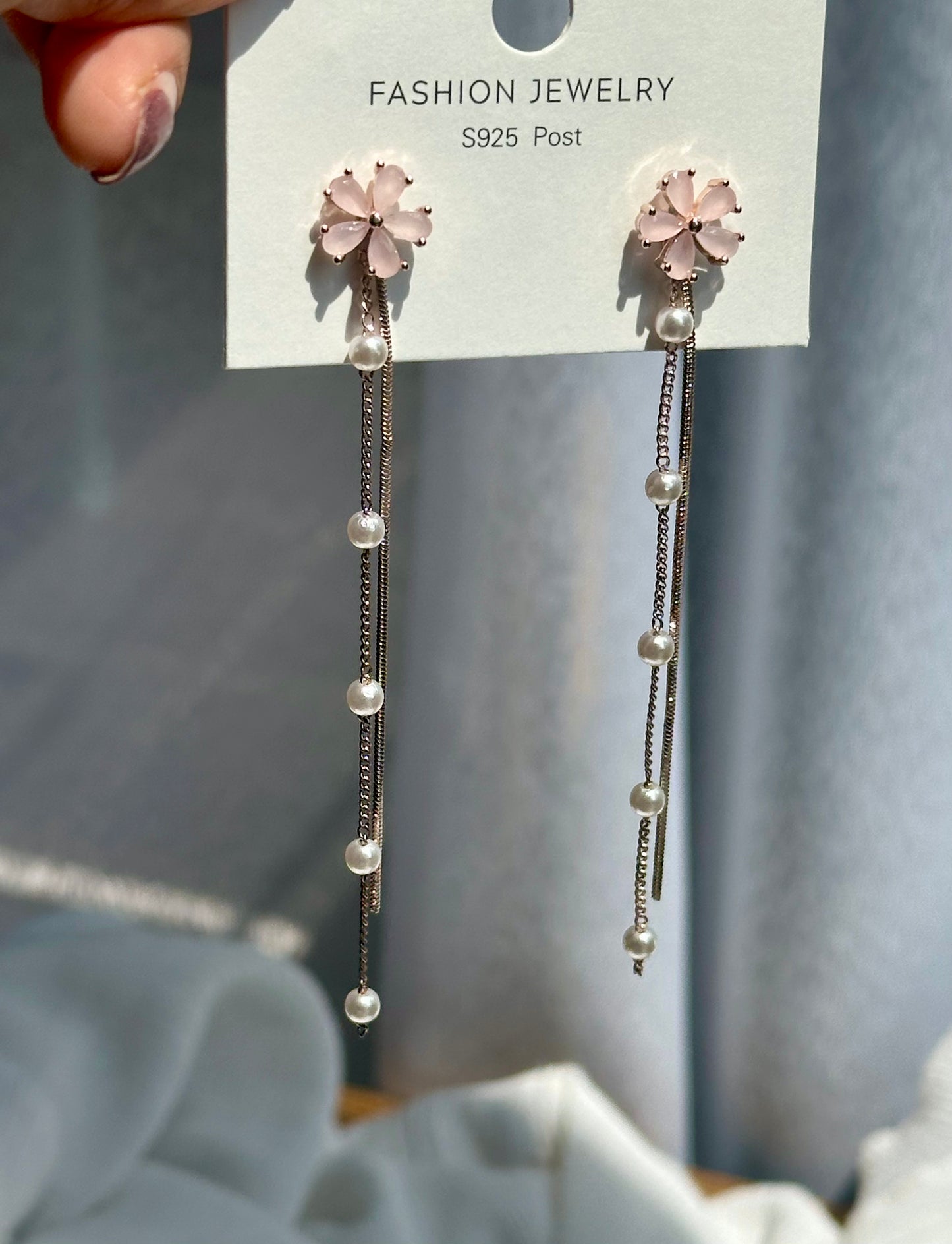 FLOWER PEARL DROP TWO WAY EARRINGS