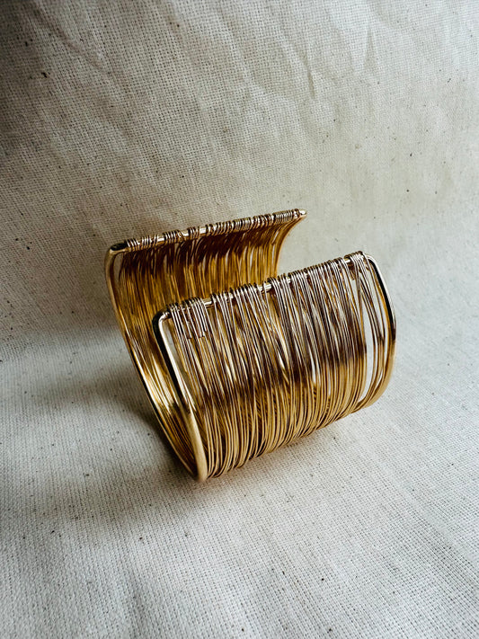 GOLD LAYERED CUFF BANGLE