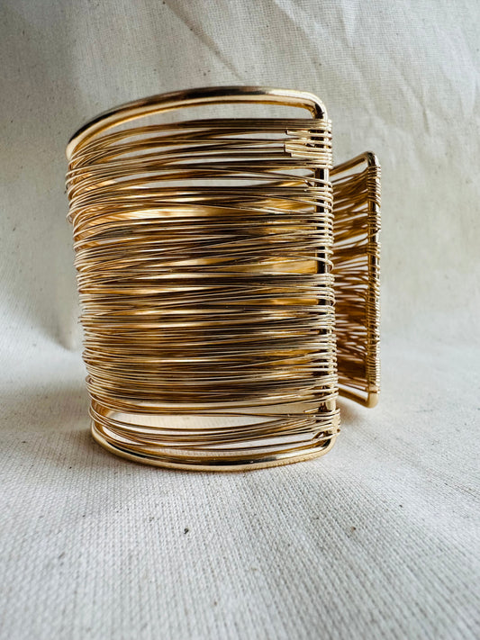 GOLD LAYERED CUFF BANGLE