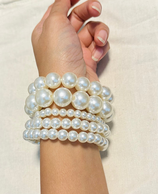 PEARL BEADED BRACELET (5PC)