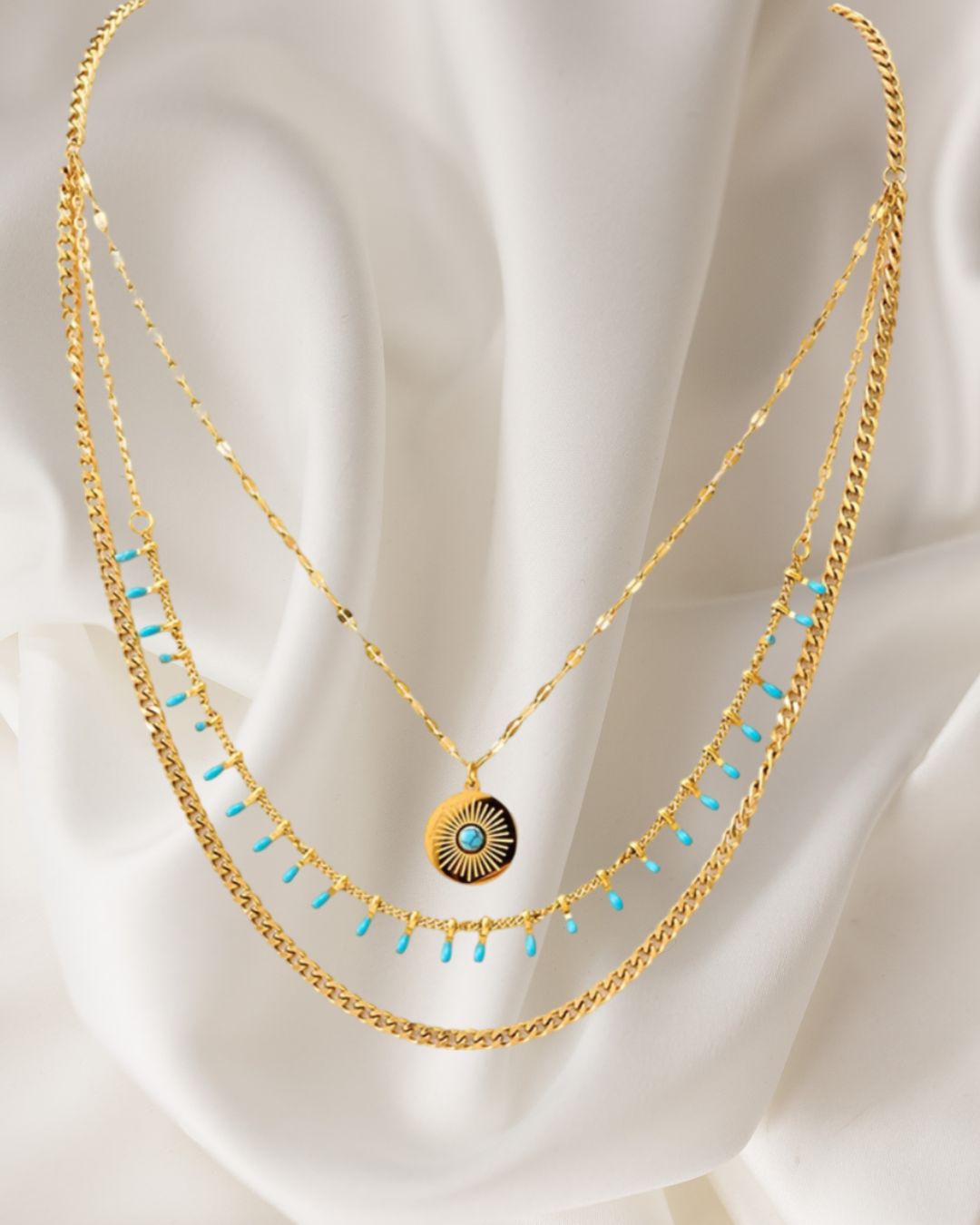 GOLD PLATED LAYERED NECKLACE