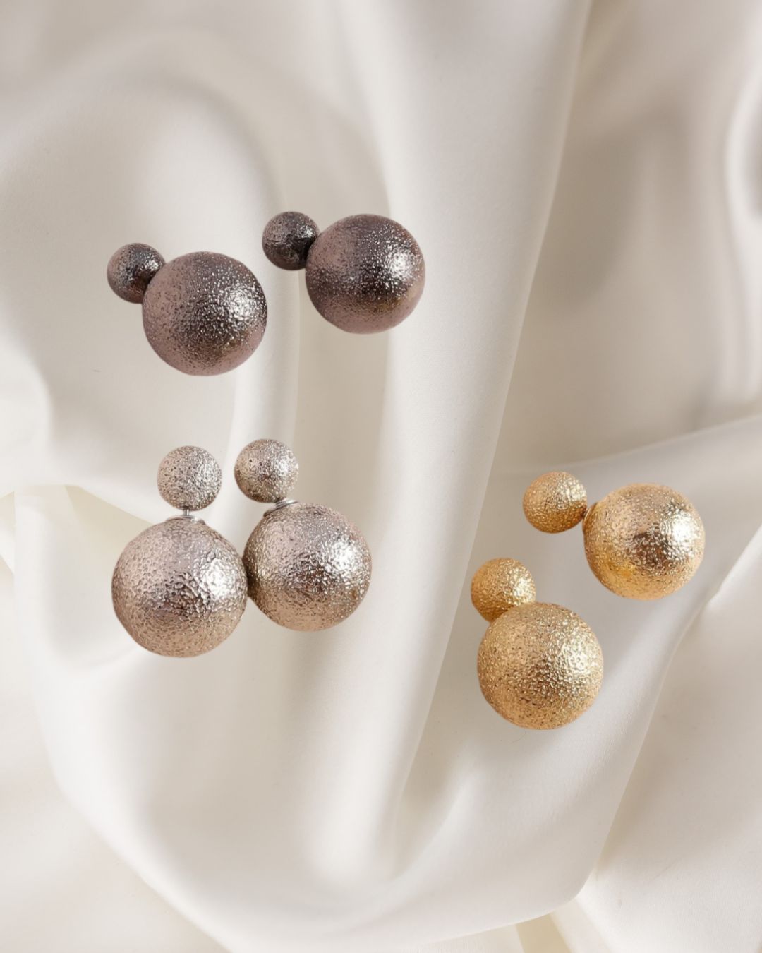 ROUND BALL JACKET EARRINGS