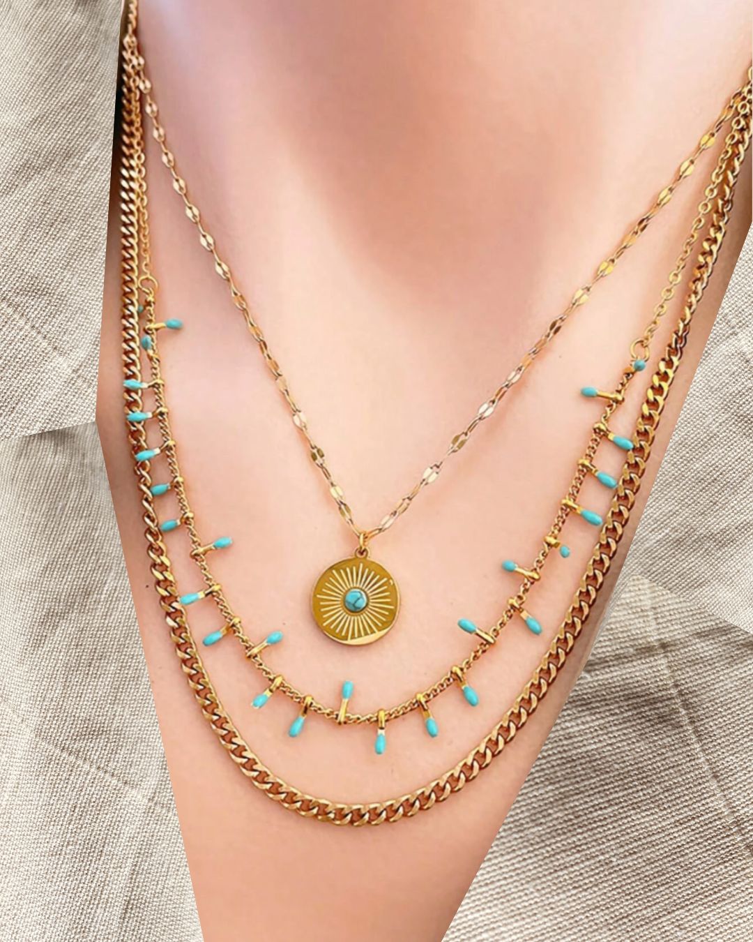 GOLD PLATED LAYERED NECKLACE