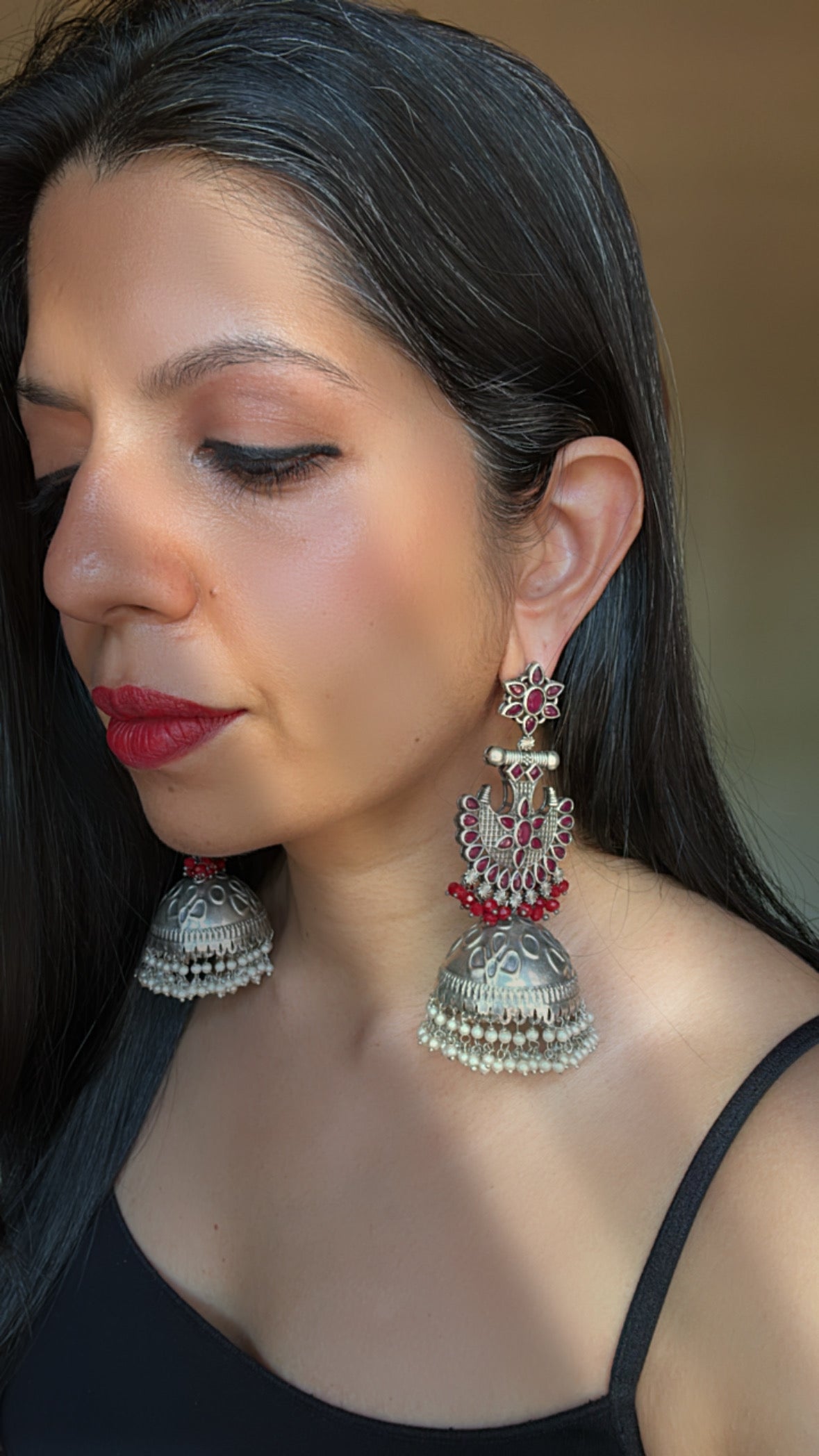 BLOOM RUBY DANGLER EARRINGS