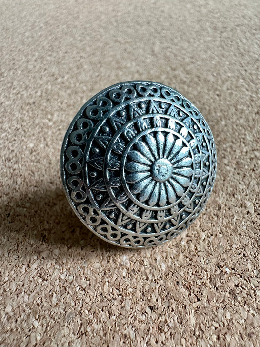 MOGRA OXIDISED ADJUSTABLE RING