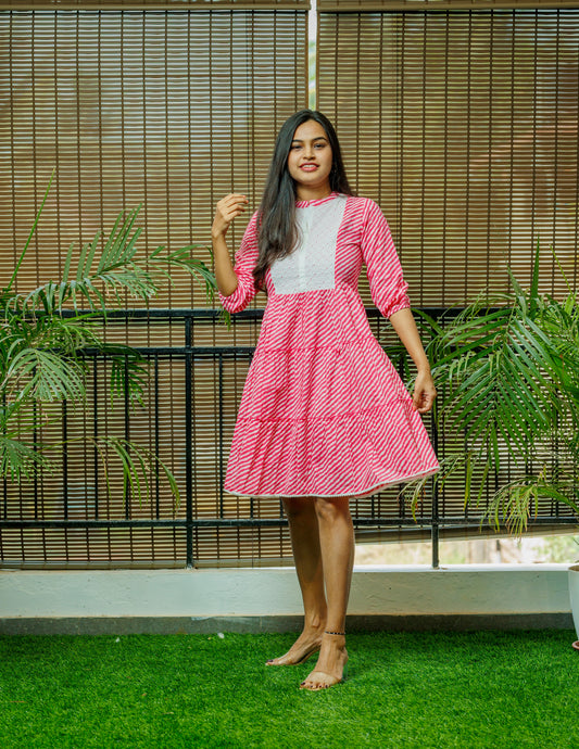 PINK LEHRIYA DRESS